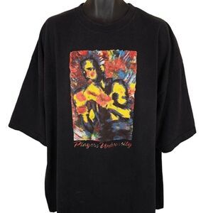 Vintage Players University T Shirt Mens Size 3XL Black Y2K Kenlo Boxing USA
